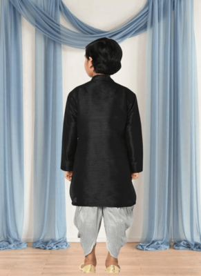 Grey patiala black kurta for kid"s 3