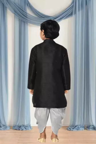 Grey patiala black kurta for kid"s