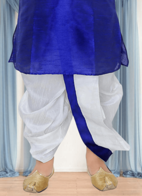 Off white patiala blue kurta for kid"s 3