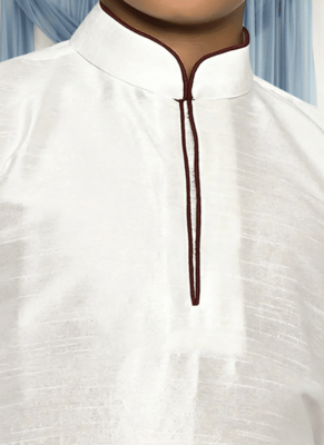 Maroon patiala white kurta for kid"s 2