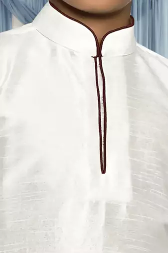Maroon patiala white kurta for kid"s