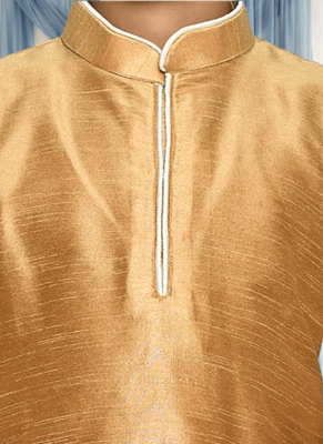 Off white patiala gold kurta for kid"s 2