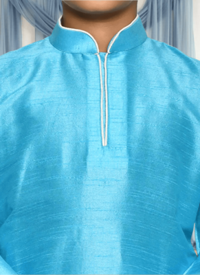 Off white patiala blue kurta for kid"s 3