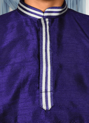 Cream churidar blue kurta for kid"s 2