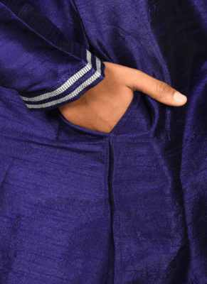 Cream churidar blue kurta for kid"s 3