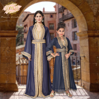 Designer Kaftan With Golden Lace Work Party Gown 1