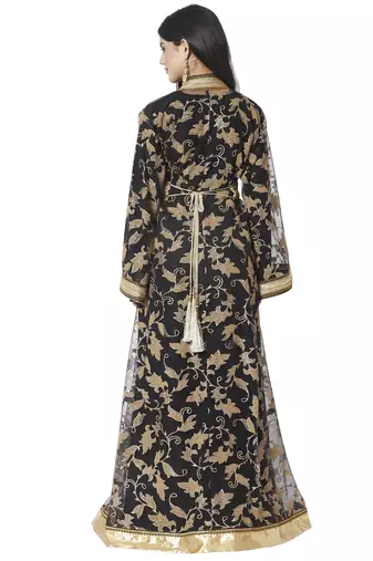 Arabian Thobe Partywear Kaftan Gown Mother + Daughter Combo Set