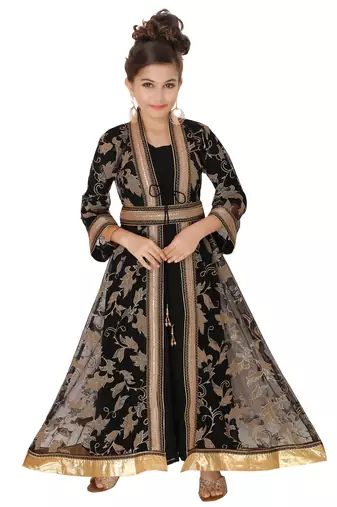 Arabian Thobe Partywear Kaftan Gown Mother + Daughter Combo Set