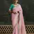 Baby Pink Dola Silk Weaving With Sequnice Work Border & Heavy Designer Contras Blouse