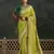 Parrot Green Dola Silk Weaving With Sequnice Work Border & Heavy Designer Contras Blouse