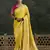 Yellow Dola Silk Weaving With Sequnice Work Border & Heavy Designer Contras Blouse