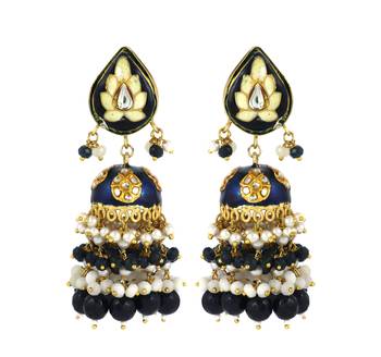 Handmade Meenakari Bridal Jhumka Earrings Fashion Jewelry 2
