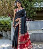 Midnight charm woven saree