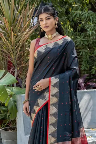 Midnight charm woven saree