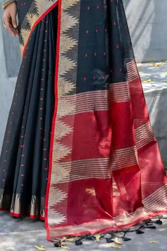Midnight charm woven saree