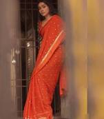 Elegant orange georgette saree