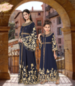 Designer Arabian Kaftan Golden Embroidered Party Dress