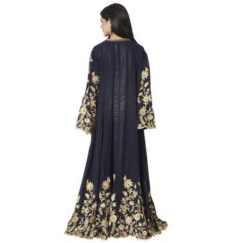 Designer Arabian Kaftan Golden Embroidered Party Dress 3