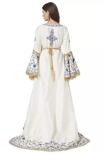 Designer Luxury Ball Gown with Rich Thread Embroidery & Tassels Mother + Daughter Set