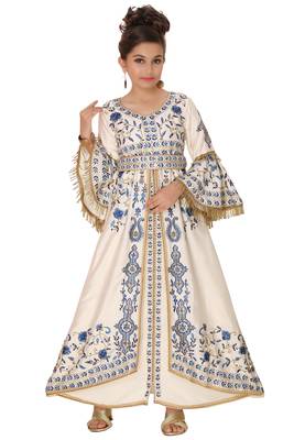 Designer Luxury Ball Gown with Rich Thread Embroidery & Tassels Mother + Daughter Set 4