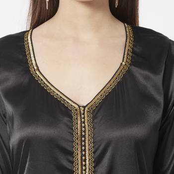 Takchita Kaftan Black Velvet Wedding Gown Mother + Daughter Combo Set 3