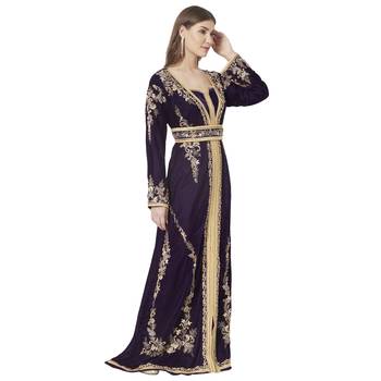 Arabian Djellaba Maxi Embroidered Party Gown for Mother and Child 2