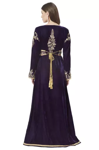 Arabian Djellaba Maxi Embroidered Party Gown for Mother and Child