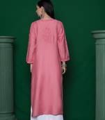 Baby-pink chikankari chanderi kurta