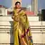 Olive soft silk blend woven ethnic saree