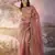 Dusty pink glamorous twill net solid partywear saree