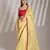 Yellow glamorous twill net solid partywear saree