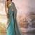 Blue glamorous fendi organza solid partywear saree