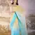 Sky blue glamorous crunchy chiffon solid partywear saree