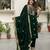 Dark Green Velvet Embroidery Salwar Suit Set Kurta Pant with Dupatta