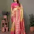  yellow banarasi tissue silk blend partywear saree