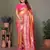  orange banarasi tissue silk blend partywear saree