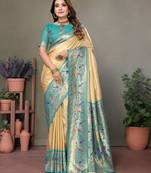  chiku banarasi tissue silk blend partywear saree