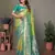  olive banarasi tissue silk blend partywear saree