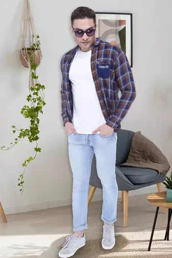 Men's cotton twill casual checks shirt | checks shirt for men