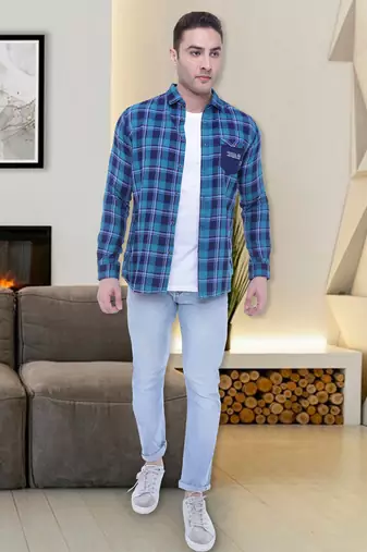 Men's cotton twill casual checks shirt | checks shirt for men