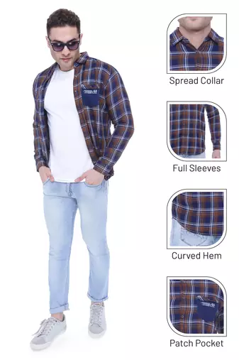 Men's cotton twill casual checks shirt | checks shirt for men