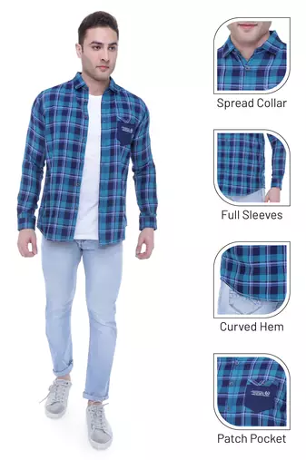 Men's cotton twill casual checks shirt | checks shirt for men