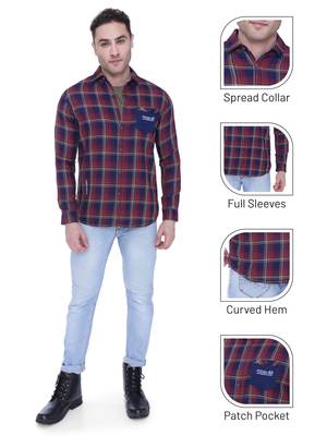 Men's cotton twill casual checks shirt | checks shirt for men 5