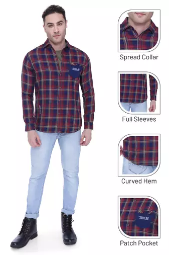 Men's cotton twill casual checks shirt | checks shirt for men