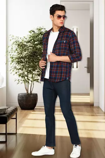 Men's twill cotton casual shirt | checks shirt for men