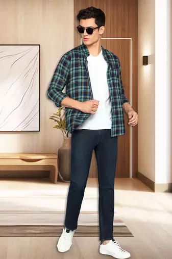 Men's twill cotton casual shirt | checks shirt for men