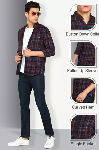 Men's twill cotton casual shirt | checks shirt for men