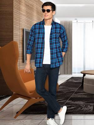 Men's twill cotton casual shirt | checks shirt for men 3