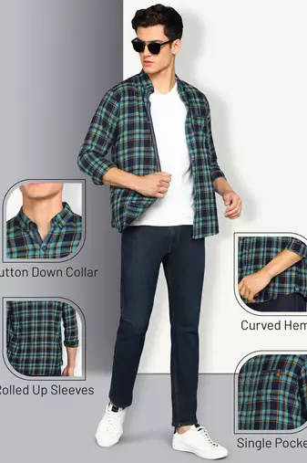 Men's twill cotton casual shirt | checks shirt for men