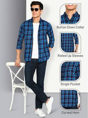 Men's twill cotton casual shirt | checks shirt for men 5